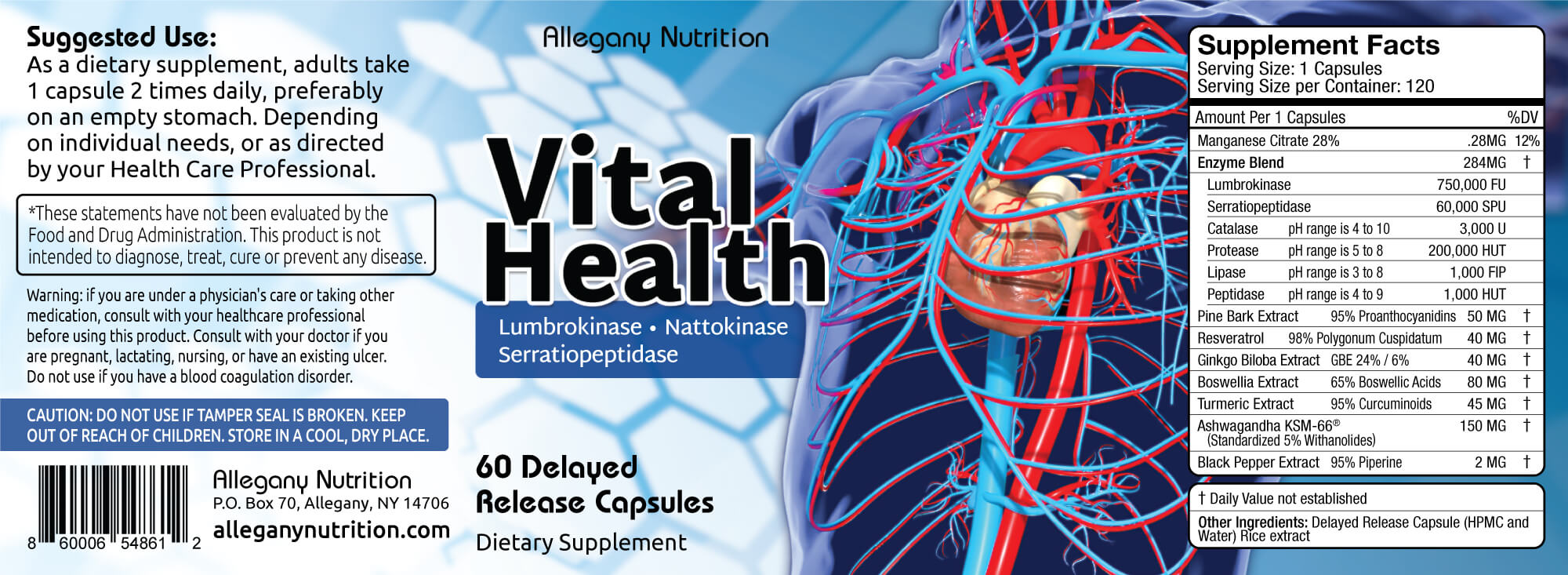 Allegany Nutrition Vital Health Complete Label